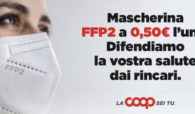 COOP, le mascherine Ffp2 al prezzo calmierato di 0.50 euro l’una